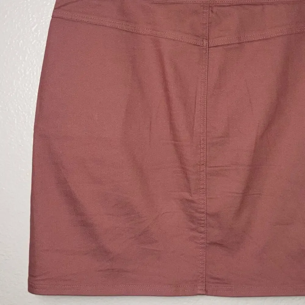 Prana Kara skirt Women's Size 14 Lacquered Rose Pink Stretch Denim A-Line